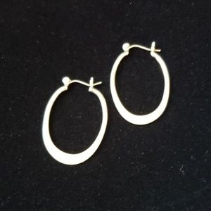 STERLING SILVER OVAL HOOP EARRINGS